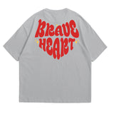 Camiseta Oversized - Brave Heart - Cinza