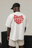 Camiseta Oversized - Brave Heart - Branca