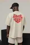 Camiseta Oversized - Brave Heart - Off White